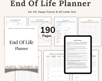 End Of Life Planner Bundle, Life Binder, Last Wishes, What If Binder, Will & Final Preparation, Emergency Binder, Estate Planning, Printable