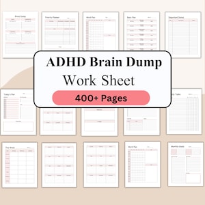 Editable ADHD Brain Dump, ADHD Daily Planner, Executive Function PDF, Priority Matrix, Work Day, Thoughts Organizer, Brain Dump, Printable