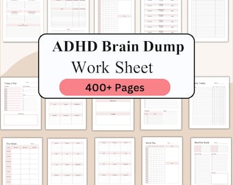 Editable ADHD Brain Dump, ADHD Daily Planner, Executive Function PDF, Priority Matrix, Work Day, Thoughts Organizer, Brain Dump, Printable