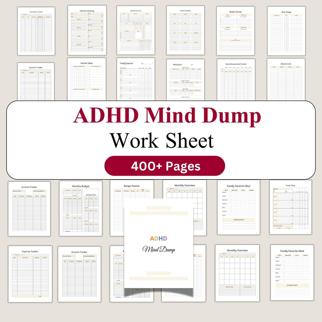 Editable ADHD Mind Dump, Brain Dump Worksheet, Adhd Time Management ...