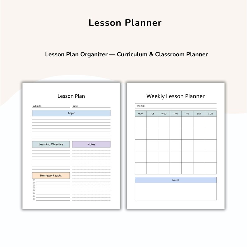 Two's Lesson Plan Chart Weekly Lesson Plan, Lesson Plan for Schools, Homeschool Lesson Planner ...