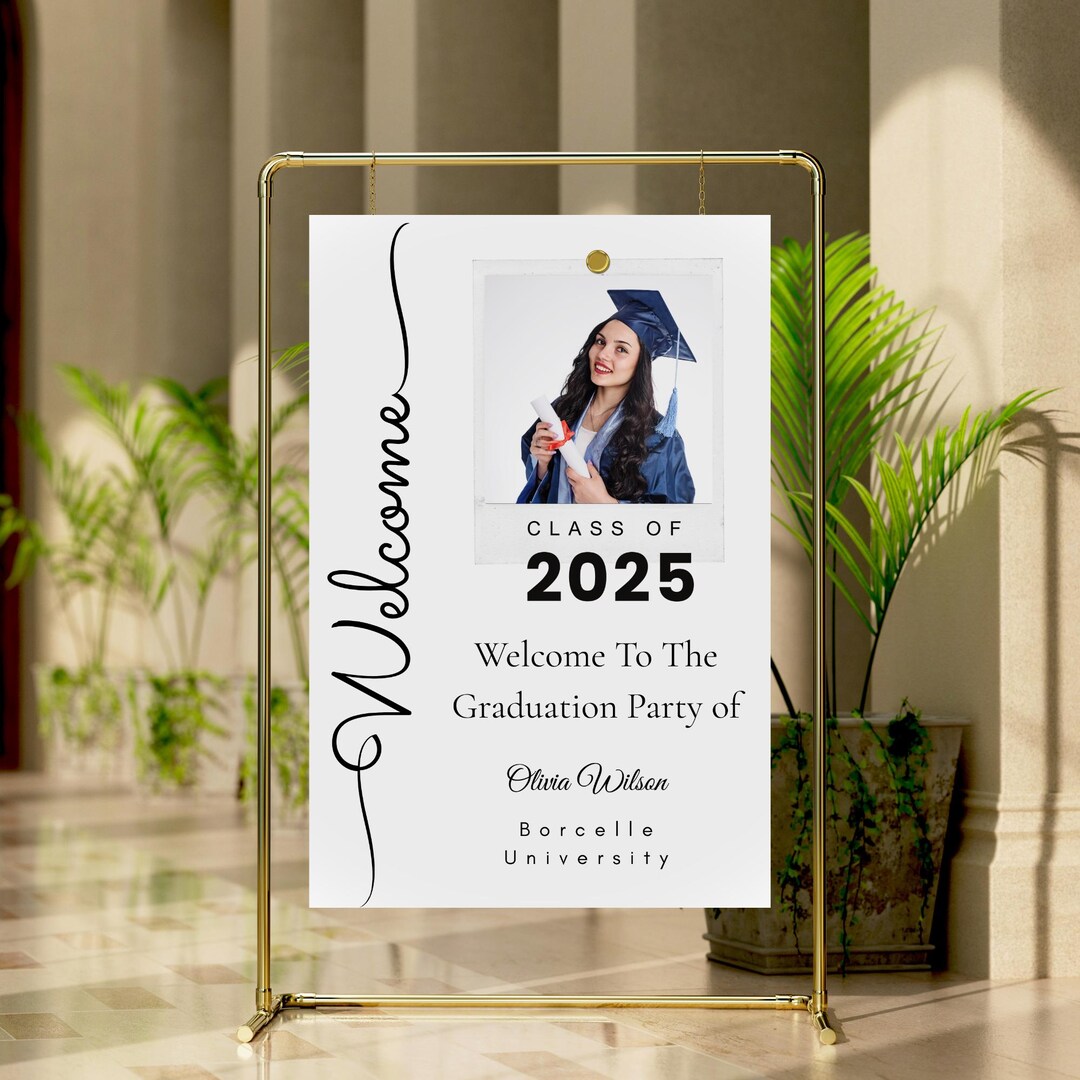 Graduation Layout Signage Graduation Welcome Sign Template, Grad Party Welcome Sign, Grad Party ...