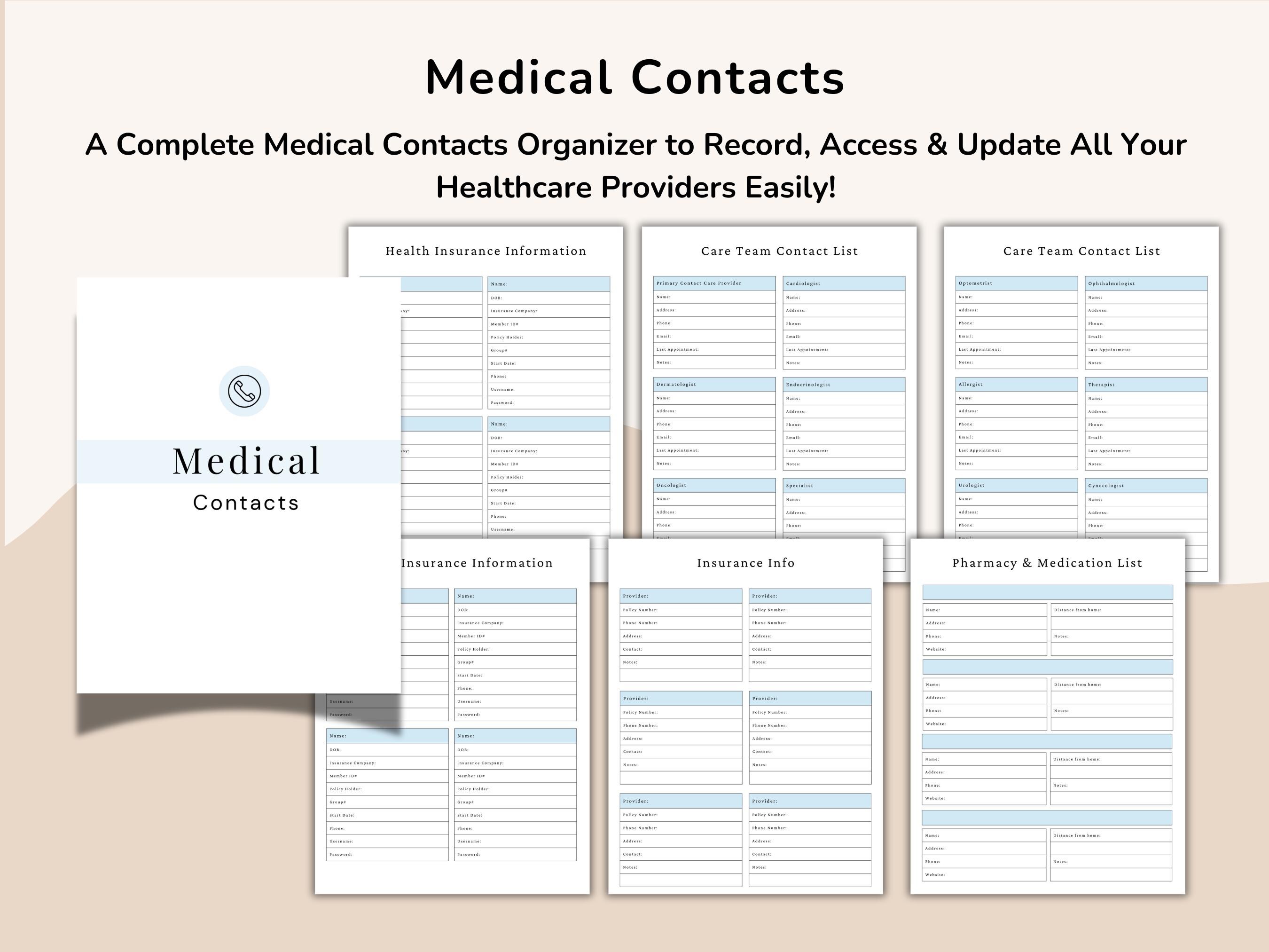 Medical File Log Medical Binder, Medical Log Printable, Medical Journal PDF, Chronic ...