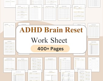ADHD Brain Reset Bundle, ADHD Organization, Brain Dump Worksheet, ADHD Task Tracker, Adhd Focus Planner, Time Blocking, Mental Health Plan