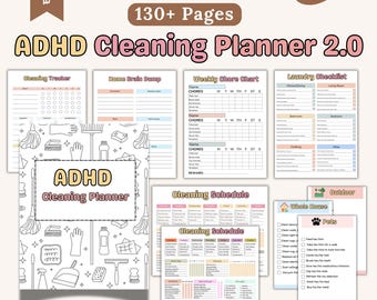 ADHD Cleaning Planner Bundle, ADHD Home Organizer, ADHD Weekly Adult Planner, Adhd Task Tracker, Adhd House Chores Checklist, Printable Pdf