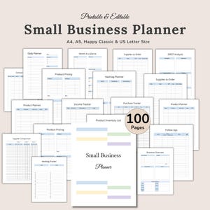 Small Business Planner Bundle, Craft Show Templates & Labels, Pricing List, Scan To Pay Sign, Startup Branding Kit, Editable PDF, Printable
