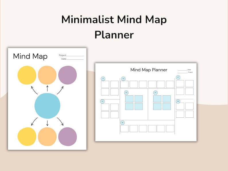 Mind Map Planner Template, Brain Dump, ADHD Life Planner, Idea Map ...