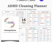 ADHD Cleaning Planner 15 Pages, Master Cleaning List, Home Cleaning Checklist, Room By Room Cleaning, Declutter Checklist, Daily Planner PDF