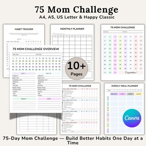 75 Mom Challenge Tracker, Printable Busy Mom Planner, Daily 75 Soft Challenge, 75 Day Challenge, Who Knows Mommy Best, Daily Tasks, PDF