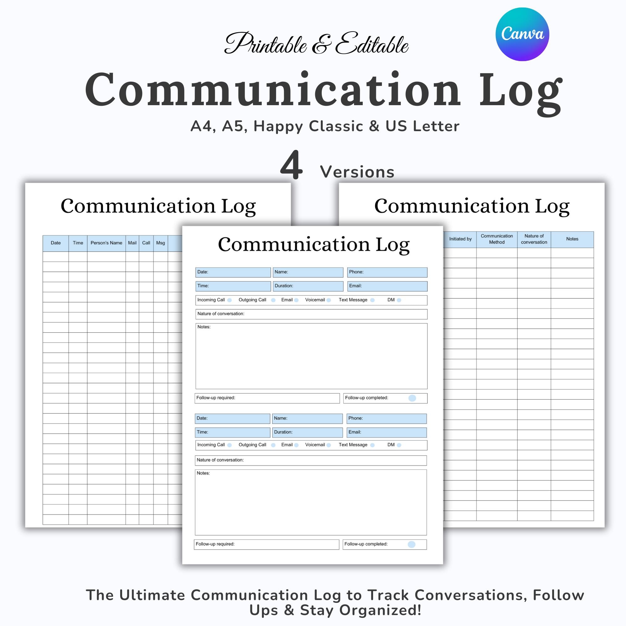 Autistic Log Communication Log, Autism Communication Template, Parent Communication ...