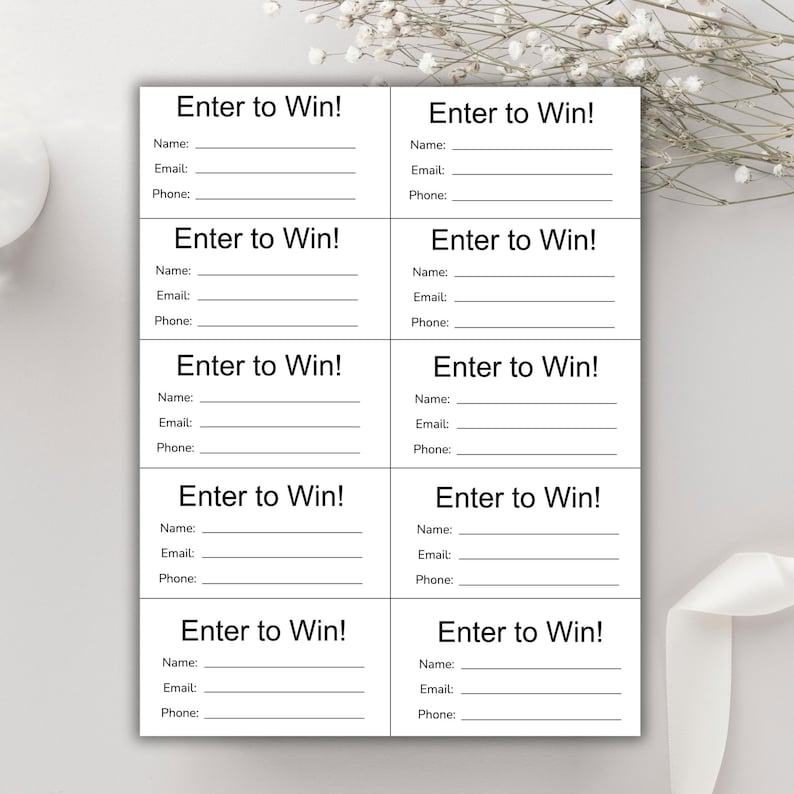 Editable Raffle Event Ticket Template, Enter to Win Ticket, DIY Event ...