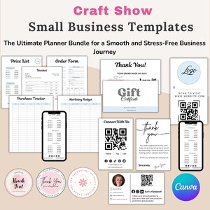 Editable Craft Show Template Bundle, Small Business Canva PDF, Price List, Scan To Pay Sign, QR Code Signage, Craft Fair Planner (Digital)