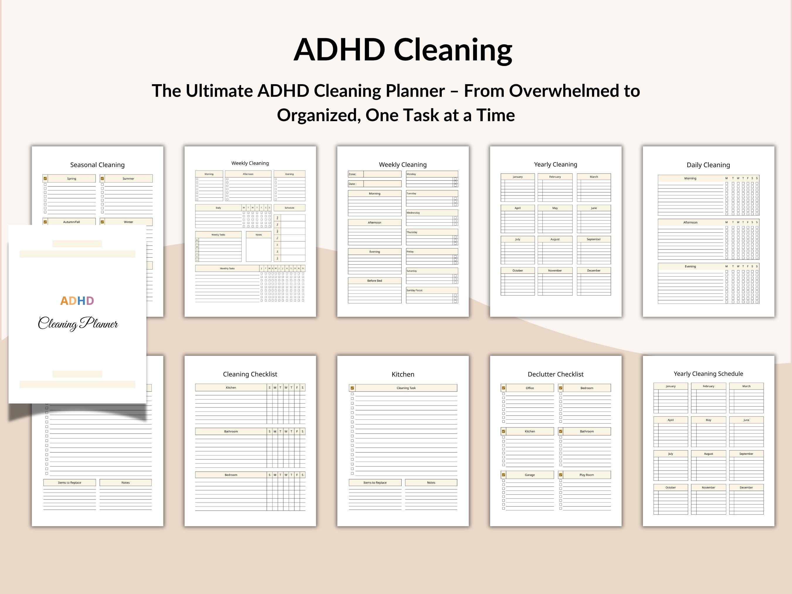 ADHD Brain Reset Bundle, ADHD Organization, Brain Dump Worksheet, ADHD ...