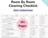 Editable ADHD Cleaning Checklist By Room, Flylady Cleaning Schedule Planner, Kids Cleaning Cards, Declutter Checklist, DIGITAL DOWNLOAD pdf