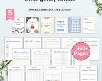 Emergency Binder Printable PDF, Emergency Planner, End Of Life Planner, In case Of Emergency, Home Binder, Medical Binder, If I Die Binder