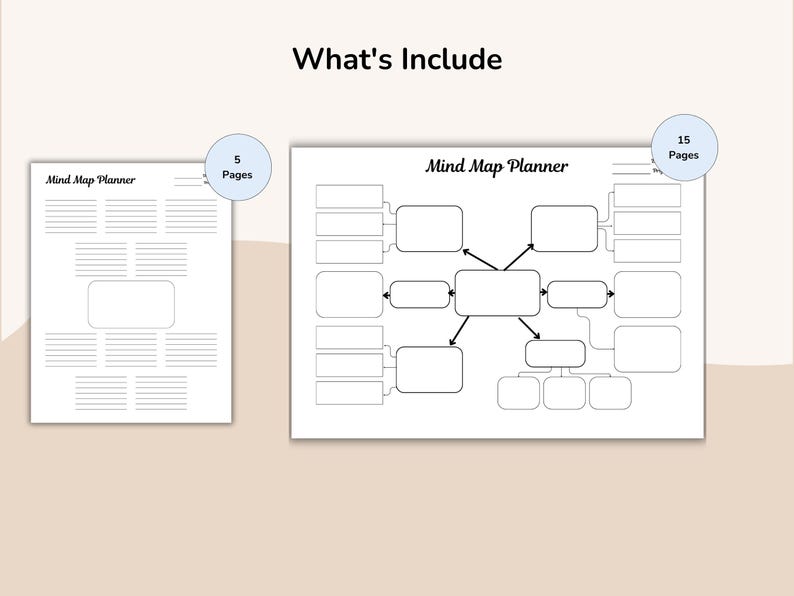 Mind Map Template Printable, Brian Dump Planner PDF, Smart Goal Planner ...