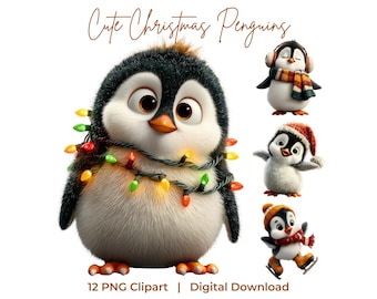 Image Arts Weihnachts-Geschenktüten – 6 Stück, 27,9 Cm – Mit Pinguin-, Streifen- & Pfefferminz-Design