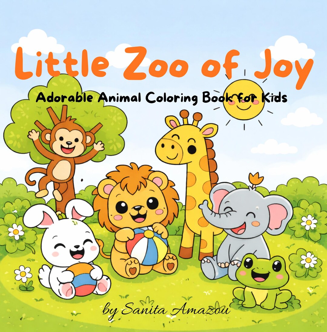 Printable Animal Coloring Book for Kids, Little Zoo of Joy, Toddler ...