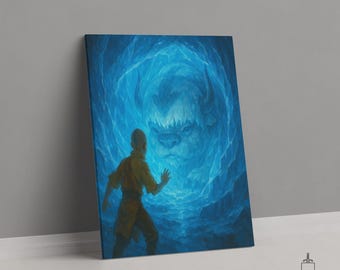 Poster della scena di ghiaccio con Aang e Appa, stampa di Avatar: The Last Airbender, poster di Avatar: The Last Airbender, regalo per i fan di Avatar, tela con Aang e Appa