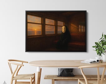 Spirited Away No Face Poster, No Face Print, Miyazaki Canvas Wall Art, Anime Gift, Studio Ghibli Decor, No Face Poster