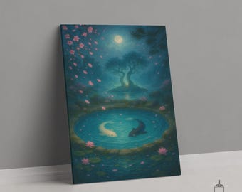 Avatar, affiche de l'oasis du dernier maître de l'air, impression sur toile poisson Yin Yang, art mural le dernier maître de l'air, déco Yin-Yang, art de la nature avatar