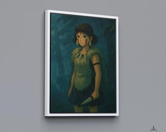 San Wall Art, Princess Mononoke Print Poster, Miyazaki Canvas Poster, Studio Ghibli Gift, Anime Nature Artwork
