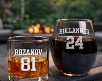 Zestaw szklanek do whisky Hollanov Heated Rivalry, grawerowane szklanki Hollander 24 i Rozanov 81, prezent dla fana Hockey Romance, akcesoria barmańskie Team Hollanov