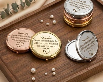 Espejo compacto personalizado para enfermeras, espejo de maquillaje con forma de corazón y estetoscopio, regalo de agradecimiento para enfermeras, regalo personalizado para graduadas de la escuela de enfermería 2026
