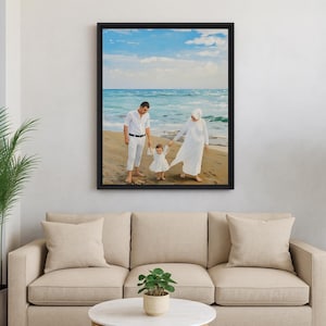 Personalized Oil Framed Painting, Family Memories Decor,  Custom Portrait from Photo, Gift for Parents, Personable wall Art,