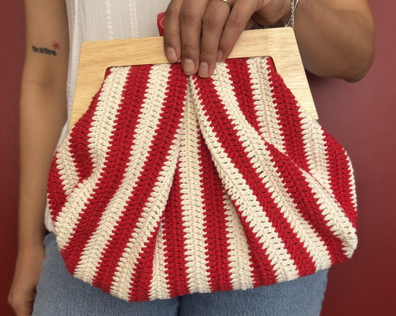 Sac En Crochet Fait Main Multicolore - Vintage, Grand Format 33x40cm, Anse Coton, Idéal Plage