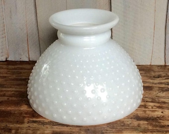 Vintage Milk Glass Hobnail Lampshade: Colonial Accent Lighting