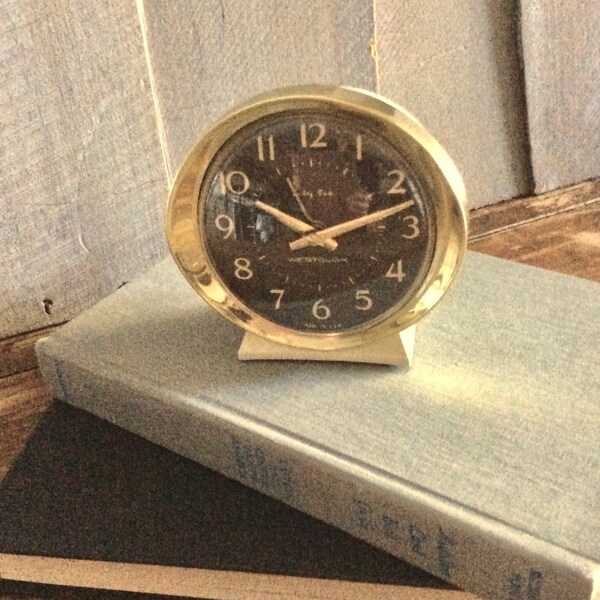 Vintage Westclox Baby Ben Wind Up Alarm Clock/ Portable Clock Brass Face/ Metal Bedside Clock / Cottage Decor/ Travel Clock/Home Decor