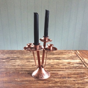 Vintage Copper Candleabra Candle Holder