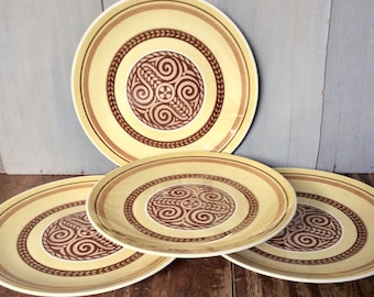 Vintage Set of 4 Mod Ironstone Dinner Plates