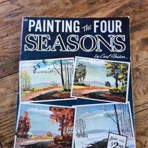 Vintage Walter Foster How to Paint Instructional Book/ Carl Stricker Painting the Four Seasons/Book on Painting/Art Book/Painting Workbook