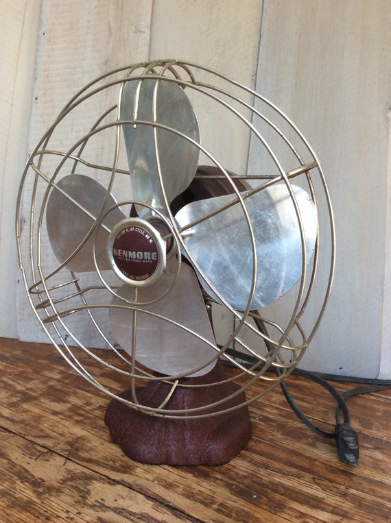 Vintage Kenmore Art Deco Desk Fan Retro Fan Burgundy And Etsy