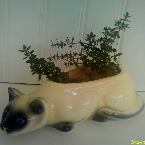 Vintage Siamese Cat Planter