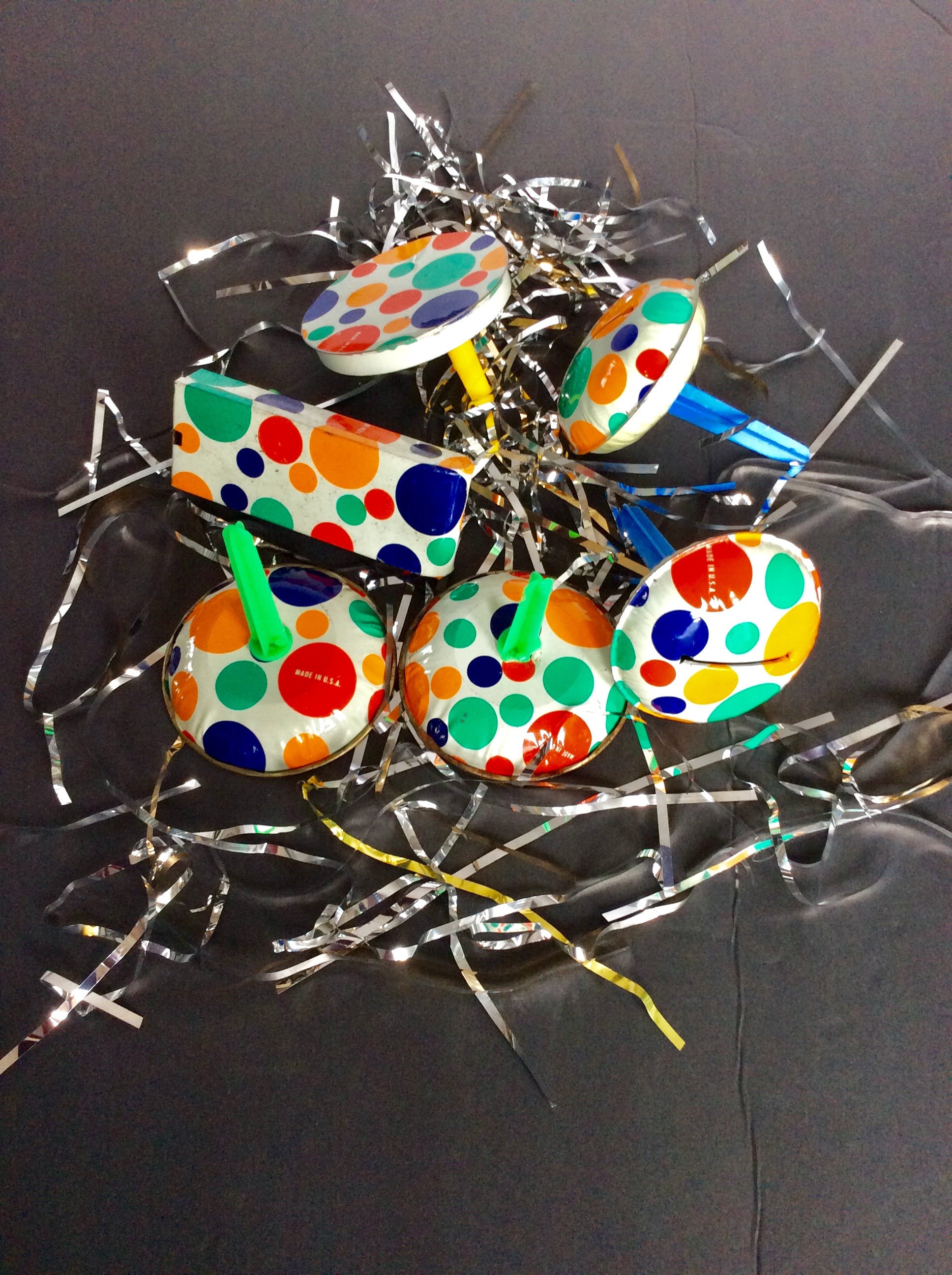 dots collective アート　noisemaker Vintage Polka Dot Metal Noise Makers / Polka Dot Noise Maker