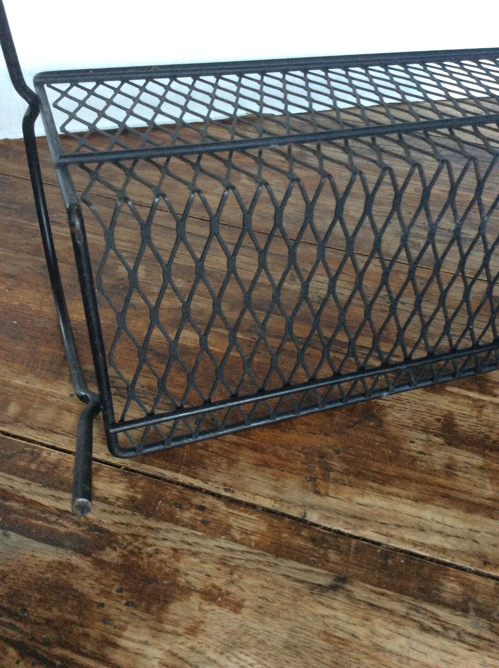 Vintage Mid Century Black Wire Book Rack / Metal Rack/ Record Etsy
