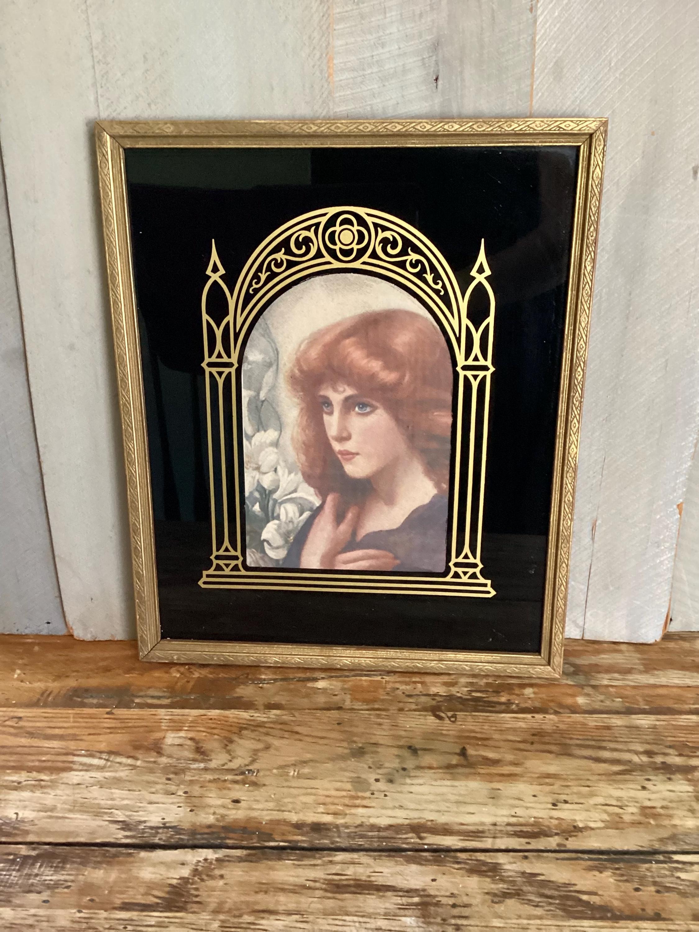 Art Deco Reverse Painted Frame - Etsy