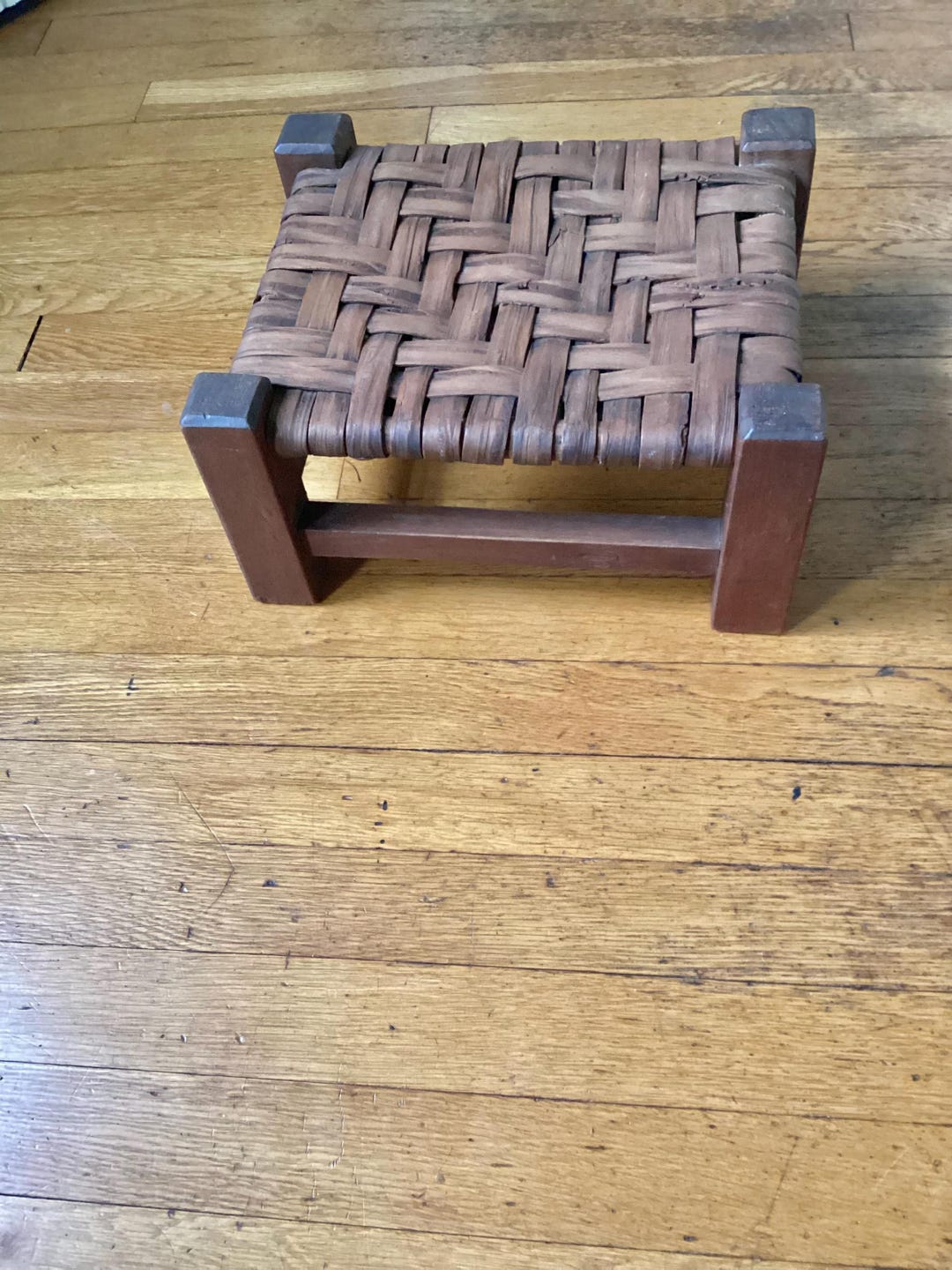 Vintage Wooden Splint Foot Stool: Rustic Cottage Farmhouse Decor - Etsy