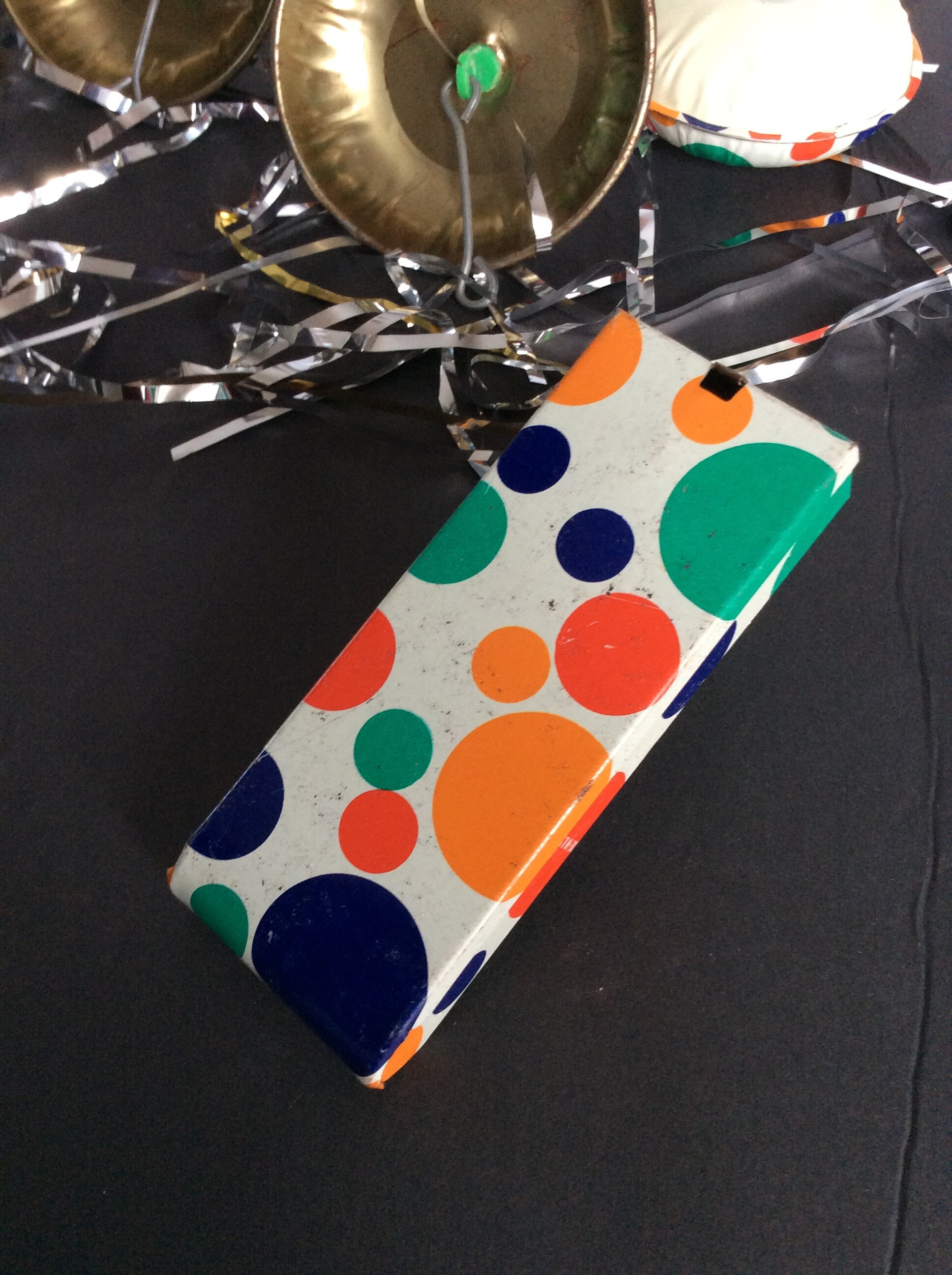 Vintage Polka Dot Metal Noise Makers / Polka Dot Noise Maker
