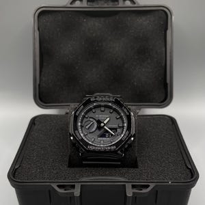 ICE BLACK – Custom Casio G-Shock GA-2100 | Matte Black Bezel | Minimal Sport Watch by KASE47