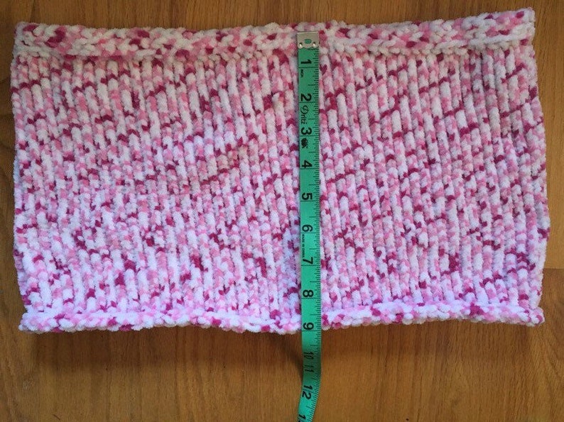 Cowl Head Scarf Hooded Scarf in Pink and White Infinity Scarf