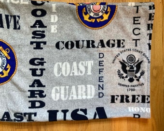 Simple Standard Size Fleece Pillowcase: US Coast Guard