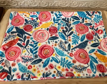 Simple Standard Size Fleece Pillowcase: Floral