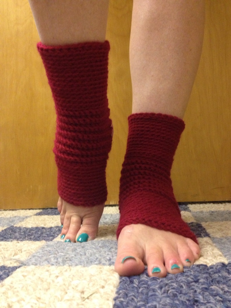 Yoga Socks in Acrylic Wool Blend in Cranberry Red for Yoga Etsy