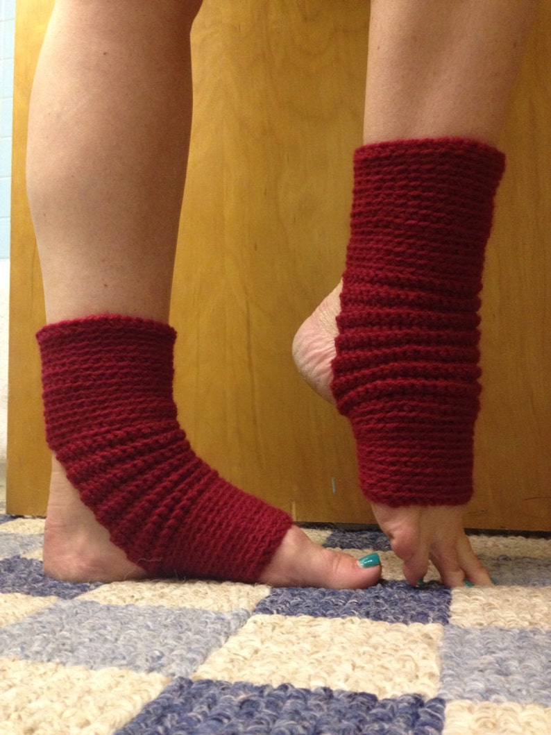 Yoga Socks in Acrylic Wool Blend in Cranberry Red for Yoga Etsy