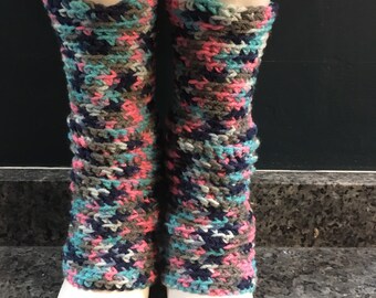 HEAT WAVE Yoga Socks in Vacation Pink and Blues -- for Yoga, Dance, Pilates