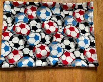 Simple Standard Size Fleece Pillowcase: Soccer Balls